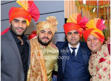 Professional groom safa tying service in Delhi NCR with elegant ivory wedding pagdi by Royal Pagdi Style