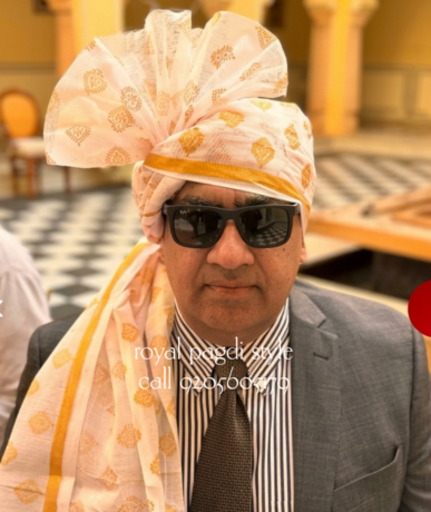 Groom Wearing Traditional Wedding Pagdi and Safa – Royal Pagdi Style Delhi NCR