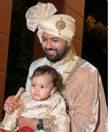 Groom Wearing Traditional Wedding Pagdi and Safa – Royal Pagdi Style Delhi NCR