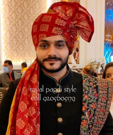 Groom Wearing Traditional Wedding Pagdi and Safa – Royal Pagdi Style Delhi NCR